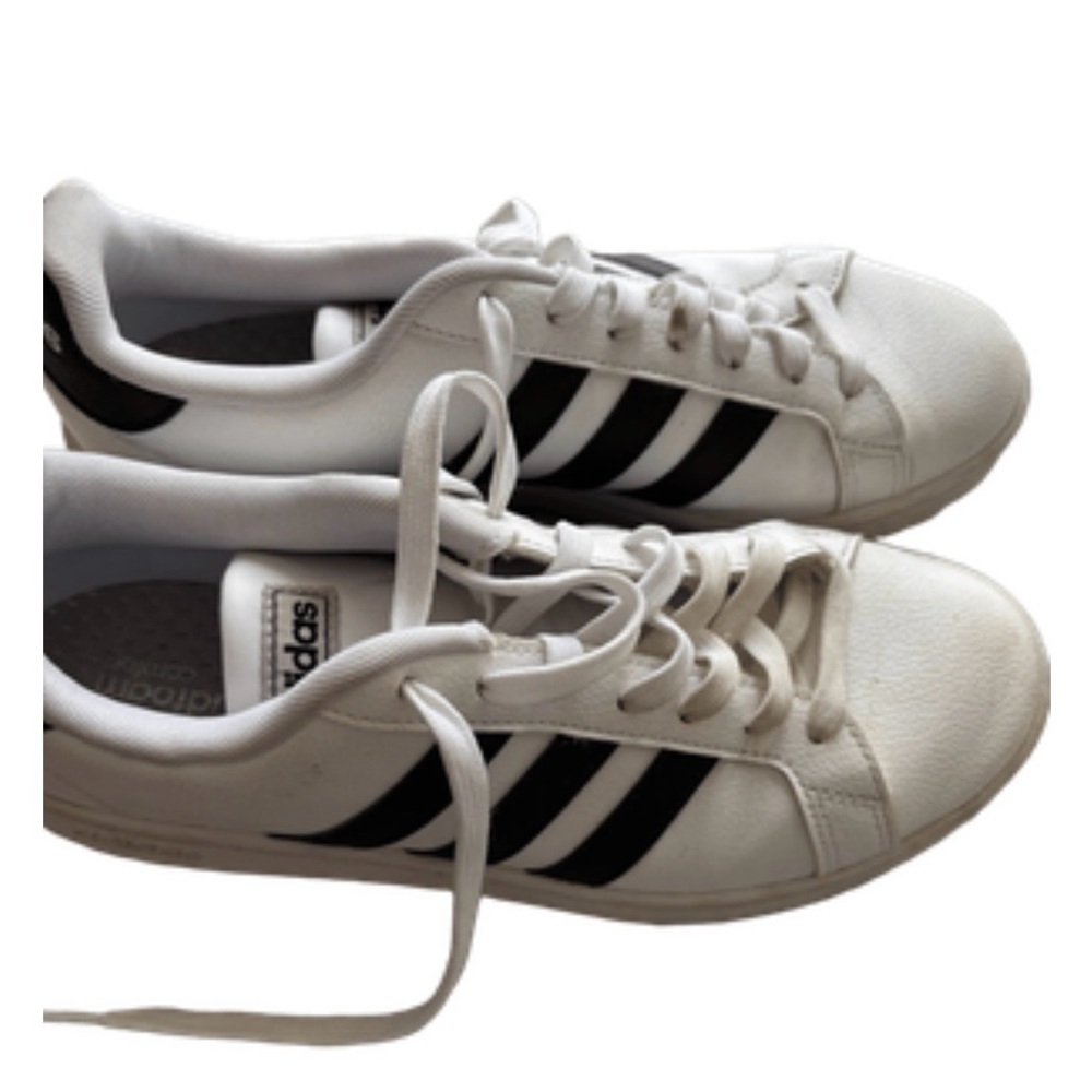 Classic Adidas Women's White and Black Sneakers